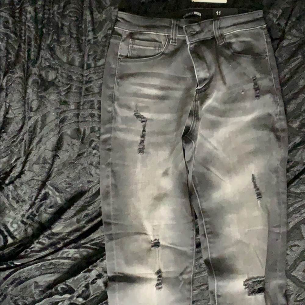 Black gradient distressed jeans